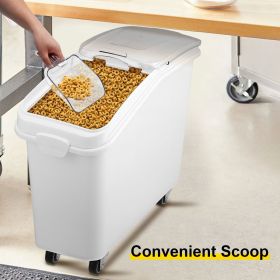 Rice Storage Container, 27Gallon/100L Capacity Large Dog Food Dispenser Bin, Kitchen Ingredient Grain Cereal Flour Bin