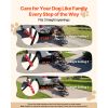 Dog Stairs for Car, 5 Steps Extra Wide Foldable Dog Ramp for Large Dogs with Non-Slip Rug Surface, Portable Lightweight Pet Ladder for Car, SUV, Truck