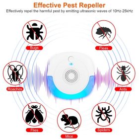 2026 New Ultrasonic 6PCS Pest Repeller, Dual Working Modes Plug-in Rodent Repellent, Chemical & Poison Free, Pet & Human Safe (Option: White)
