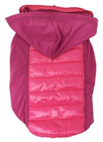 Pet Life 'Apex' Lightweight Hybrid 4-Season Stretch and Quick-Dry Dog Coat w/ Pop out Hood (Color: PINK, size: medium)